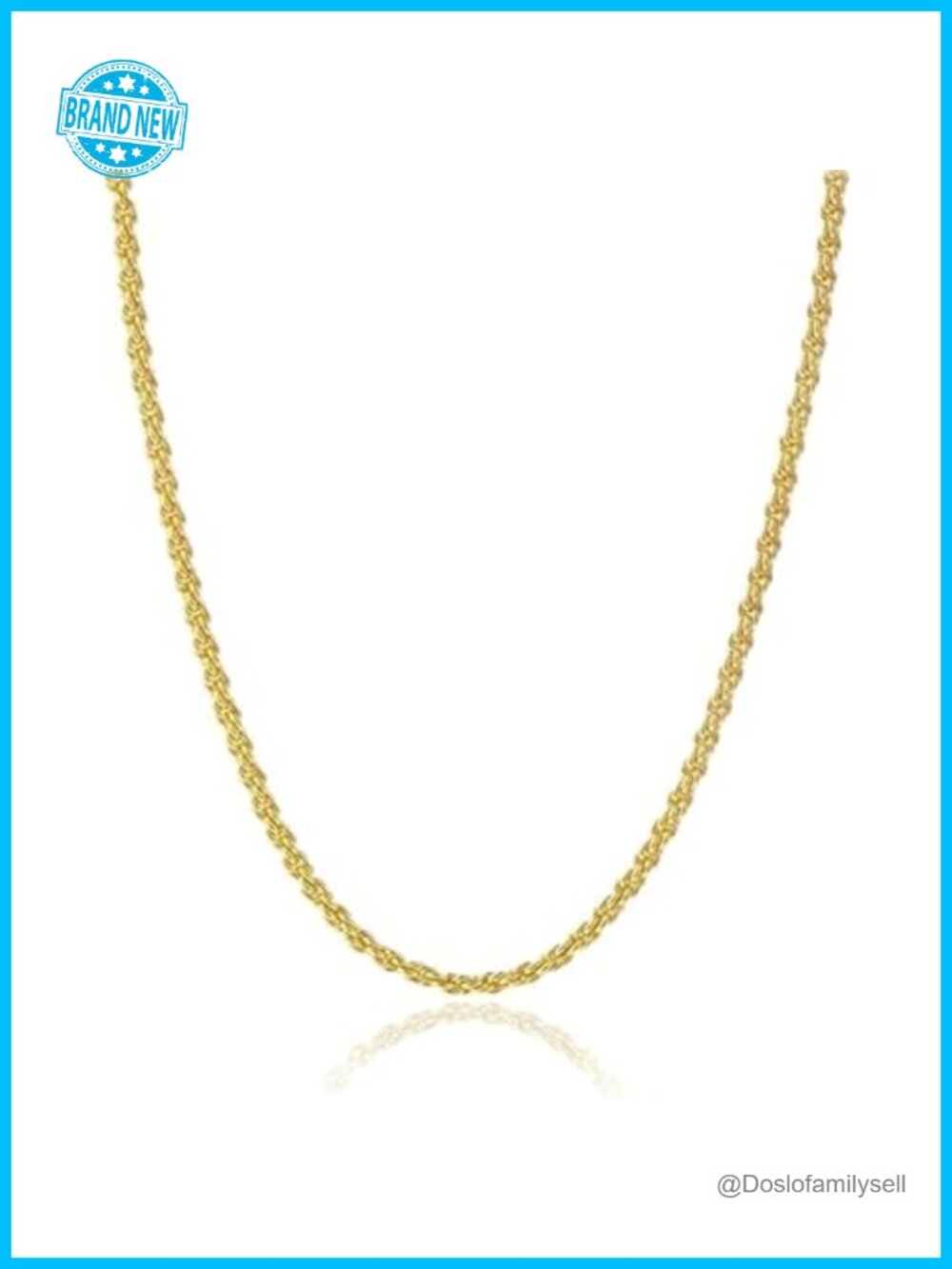14K Solid Yellow Gold Rope Chain Necklace 1.5mm Lobster Clasp Dainty Layering